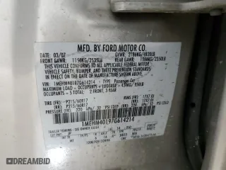 2007 Mercury Montego with VIN 1MEHM40197G614214, listed as a Copart auction lot 87491314 with 123,581 mi miles and Salvage Title. Bid and sale history available at carsss.com. Image 12.