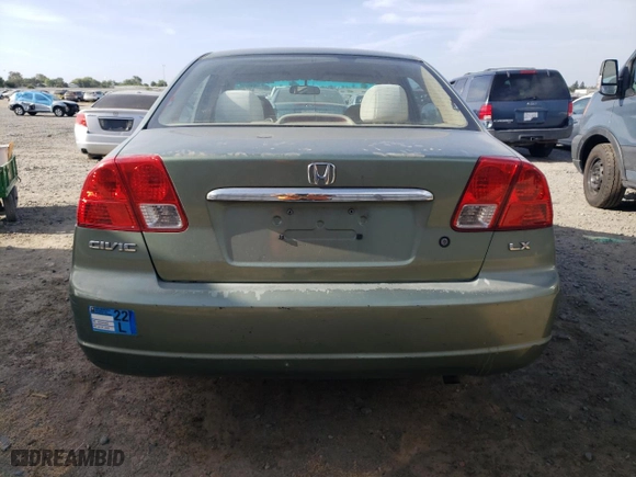 2003 Honda Civic LX with VIN 1HGES16603L037832, listed as a Copart auction lot 58341684 with 167,473 mi miles and Salvage Title. Bid and sale history available at carsss.com. Image 6.