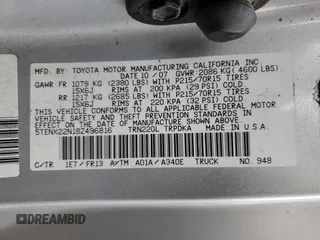2008 Toyota Tacoma с VIN 5TENX22N18Z496816, выставлен на аукционе Copart как лот 87028244 с пробегом 107 870 миль миль и Чистый • Clean title. История ставок и продаж доступна на DreamBid. Изображение 12.