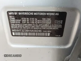 2017 BMW X1 xDrive28i z VIN WBXHT3Z38H4A58246, wystawiony jako IAAI lot #42160921 z przebiegiem 106 795 mil mil oraz . Historia ofert i sprzedaży dostępna na DreamBid. Obrazek 9.