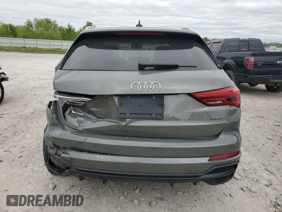 2021 Audi Q3 S line Premium Plus with VIN WA1EECF35M1056777, listed as a Copart auction lot 57405615 with 28,292 mi miles and Non repairable. Bid and sale history available at DreamBid. Image 6.