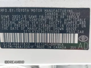 2006 Toyota Matrix STD z VIN 2T1LR32E96C555069, wystawiony jako IAAI lot #41878286 z przebiegiem 143 292 mil mil oraz . Historia ofert i sprzedaży dostępna na DreamBid. Obrazek 9.