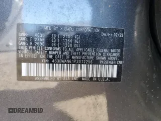 2023 Subaru Legacy Limited z VIN 4S3BWAN61P3012256, wystawiony jako Copart lot #42653725 z przebiegiem Nie podano mil oraz Szkoda całkowita • Salvage title. Historia ofert i sprzedaży dostępna na DreamBid. Obrazek 14.