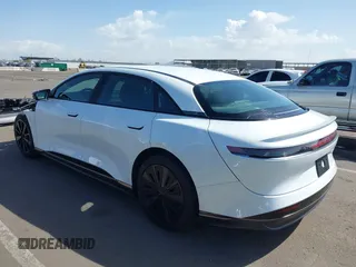 2025 Lucid Air Pure with VIN 50EA1PGA7SA001096, listed as a IAAI auction lot 41950025 with 3,502 mi miles. Bid and sale history available at carsss.com. Image 3.