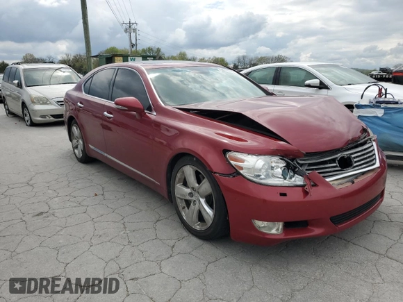 2010 Lexus LS 460 with VIN JTHBL5EF9A5096918, listed as a Copart auction lot 52979705 with 111,693 mi miles and Salvage title. Bid and sale history available at DreamBid. Image 4.