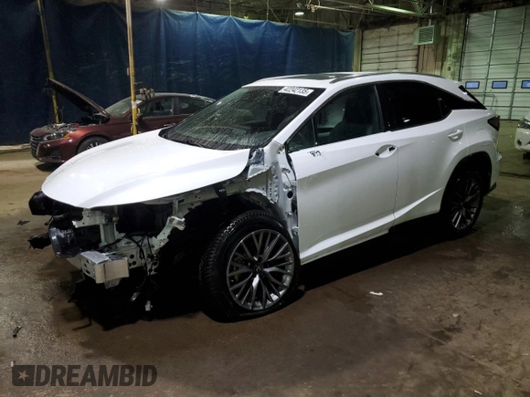 2022 Lexus RX 350 F Sport with VIN 2T2SZMDA6NC332624, listed as a Copart auction lot 42242135 with 28,817 mi miles and Clean title. Bid and sale history available at DreamBid. Image 1.