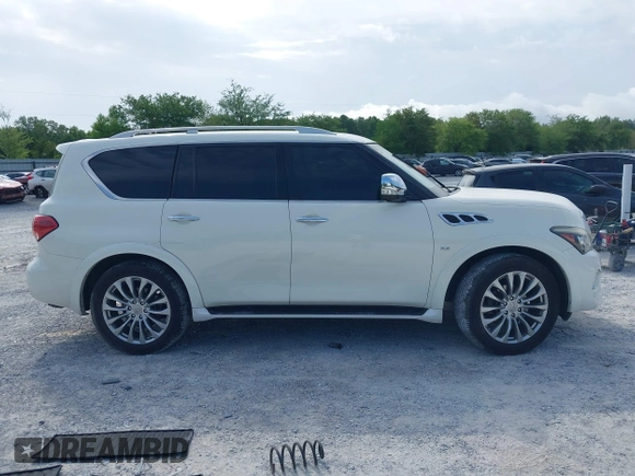 2016 Infiniti QX80 with VIN JN8AZ2NE7G9125016, listed as a IAAI auction lot 42080053 with 114,655 mi miles. Bid and sale history available at carsss.com. Image 14.