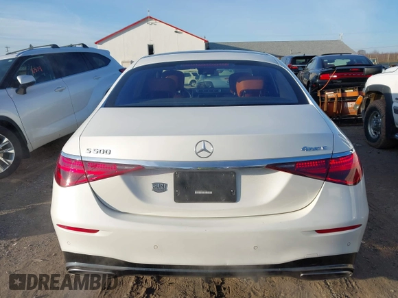 2022 Mercedes-Benz S-Class S 500 with VIN W1K6G6DB4NA125708, listed as a IAAI auction lot 41596381 with 81,102 mi miles. Bid and sale history available at carsss.com. Image 16.