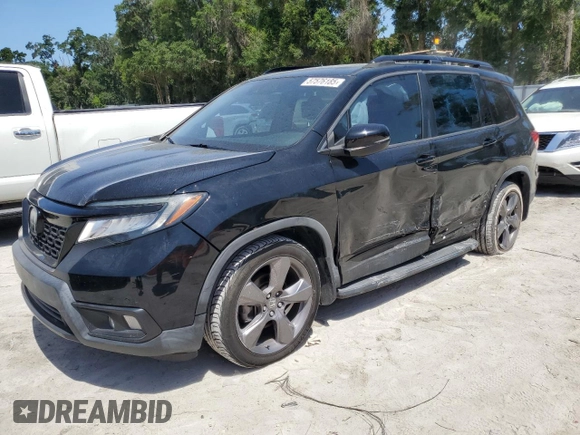 2019 Honda Passport Touring with VIN 5FNYF7H93KB004402, listed as a Copart auction lot 57576185 with 54,597 mi miles and Salvage title. Bid and sale history available at DreamBid. Image 1.
