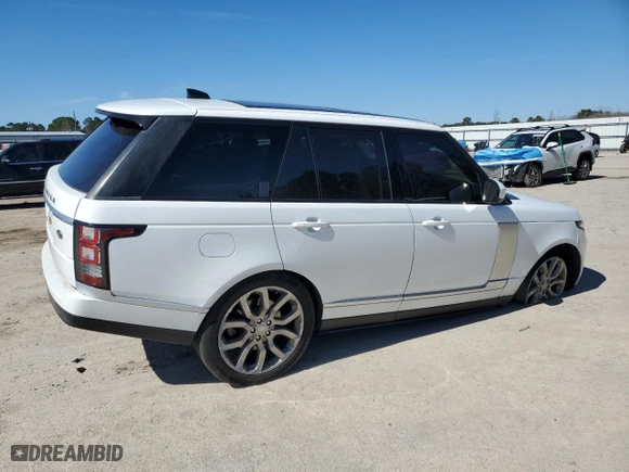 2017 Land Rover Range Rover with VIN SALGS2FE1HA348797, listed as a Copart auction lot 45932065 with 104,557 mi miles and Salvage Title. Bid and sale history available at carsss.com. Image 3.