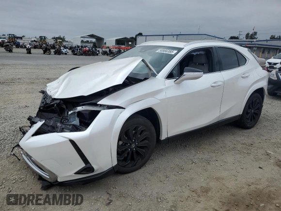 2024 Lexus UX 250h Premium z VIN JTHP9JBH5R2076214, wystawiony jako Copart lot #58866385 z przebiegiem 17 221 mil mil oraz Szkoda całkowita • Salvage title. Historia ofert i sprzedaży dostępna na DreamBid. Obrazek 1.