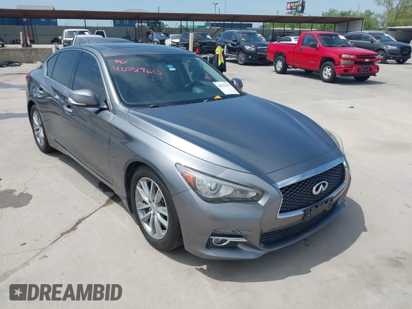 2014 Infiniti Q50 Premium with VIN JN1BV7AP5EM675859, listed as a IAAI auction lot 42031960 with 110,149 mi miles. Bid and sale history available at carsss.com. Image 1.
