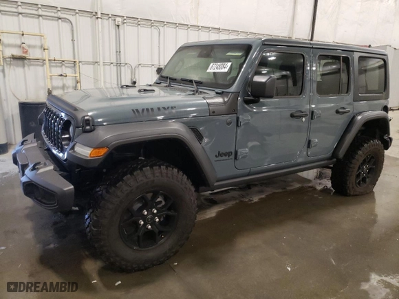 2024 Jeep Wrangler Sport with VIN 1C4PJXDG0RW346653, listed as a Copart auction lot 87248084 with 1,650 mi miles and Salvage Title. Bid and sale history available at carsss.com. Image 1.