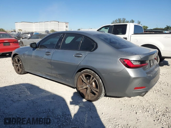 2023 BMW 3 Series 330e with VIN 3MW39FF03P8D03381, listed as a Copart auction lot 87578195 with 19,441 mi miles and Non Repairable. Bid and sale history available at carsss.com. Image 2.