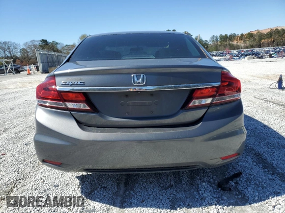 2013 Honda Civic LX with VIN 19XFB2F56DE052569, listed as a Copart auction lot 48957345 with 194,649 mi miles and Salvage Title. Bid and sale history available at DreamBid. Image 6.