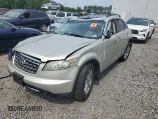 2007 Infiniti FX35 with VIN JNRAS08W37X203103, listed as a Copart auction lot 64521224 with 124,227 mi miles and Salvage Title. Bid and sale history available at carsss.com. Image 1.