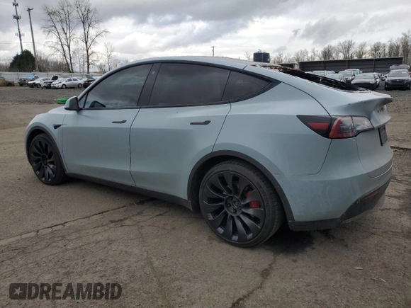 2022 Tesla Model Y Performance with VIN 7SAYGDEF2NF416730, listed as a Copart auction lot 47657945 with 40,738 mi miles and Salvage Title. Bid and sale history available at DreamBid. Image 2.