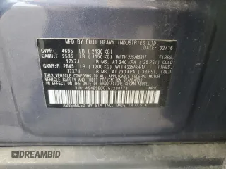 2016 Subaru Outback Premium with VIN 4S4BSBDC7G3298778, listed as a Copart auction lot 59945795 with 109,868 mi miles and Salvage title. Bid and sale history available at DreamBid. Image 13.