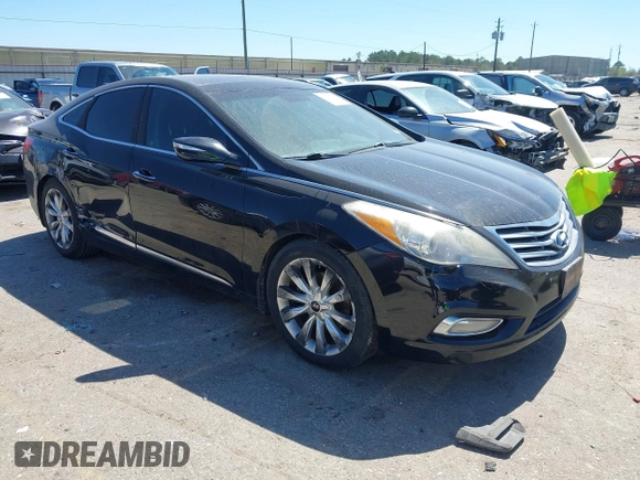 2013 Hyundai Azera with VIN KMHFH4JG4DA287957, listed as a IAAI auction lot 41763771 with 165,764 mi miles. Bid and sale history available at carsss.com. Image 1.