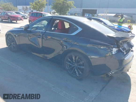 2021 Lexus IS with VIN JTHGZ1B29M5038391, listed as a IAAI auction lot 41647851 with 45,446 mi miles. Bid and sale history available at carsss.com. Image 3.