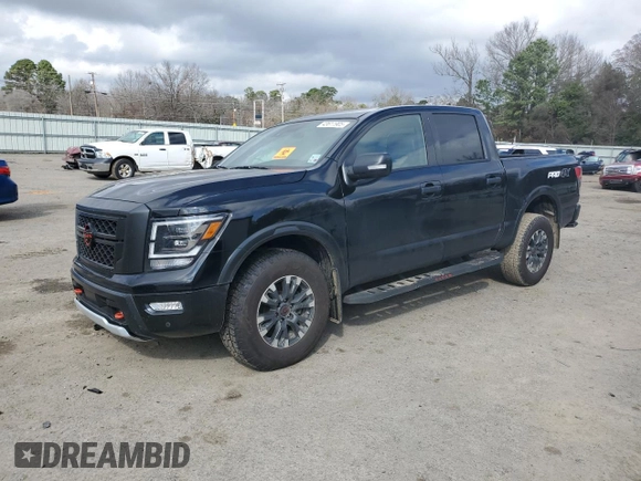 2024 Nissan Titan Pro-4X z VIN 1N6AA1ED3RN116454, wystawiony jako Copart lot #43611905 z przebiegiem 8 563 mil mil oraz Szkoda całkowita • Salvage title. Historia ofert i sprzedaży dostępna na DreamBid. Obrazek 1.