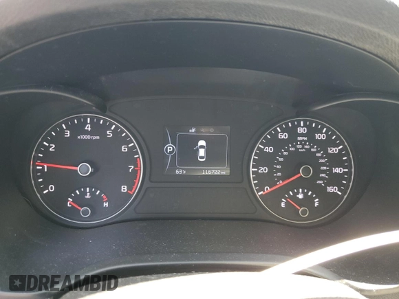 2017 Kia Optima LX with VIN KNAGT4L32H5154000, listed as a Copart auction lot 46336705 with 116,722 mi miles and Salvage Title. Bid and sale history available at carsss.com. Image 9.