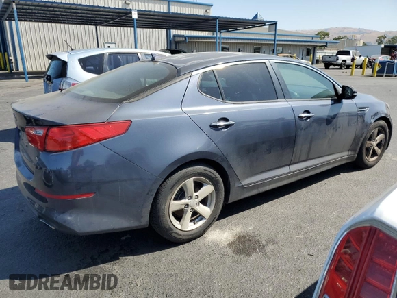 2015 Kia Optima LX with VIN KNAGM4A77F5604983, listed as a Copart auction lot 62608095 with 187,209 mi miles and Clean title. Bid and sale history available at DreamBid. Image 3.