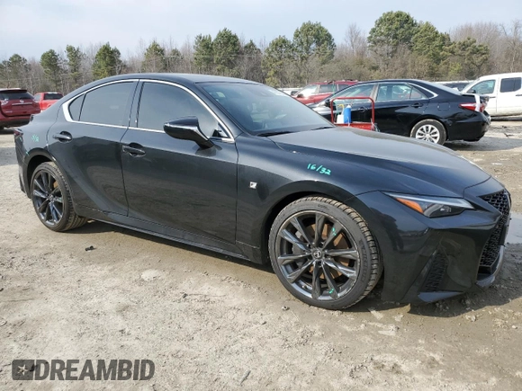 2022 Lexus IS 350 F Sport with VIN JTHGZ1E21N5026894, listed as a Copart auction lot 47077385 with 26,499 mi miles and Salvage title. Bid and sale history available at DreamBid. Image 4.
