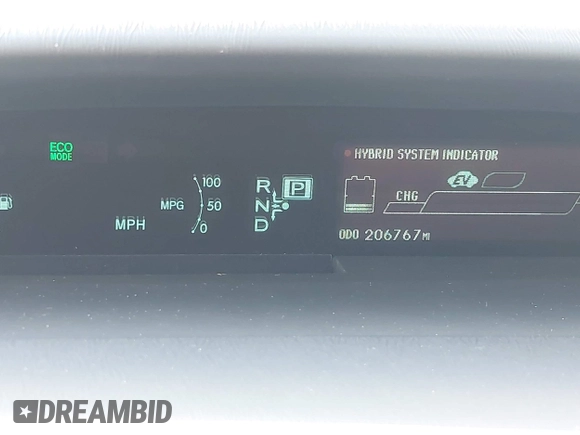 2012 Toyota Prius One with VIN JTDKN3DU1C1595223, listed as a IAAI auction lot 41965656 with 206,767 mi miles. Bid and sale history available at carsss.com. Image 15.