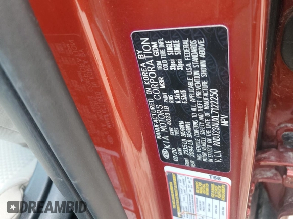 2020 Kia Soul S with VIN KNDJ23AUXL7122250, listed as a Copart auction lot 52758195 with 55,572 mi miles and Salvage Title. Bid and sale history available at carsss.com. Image 13.