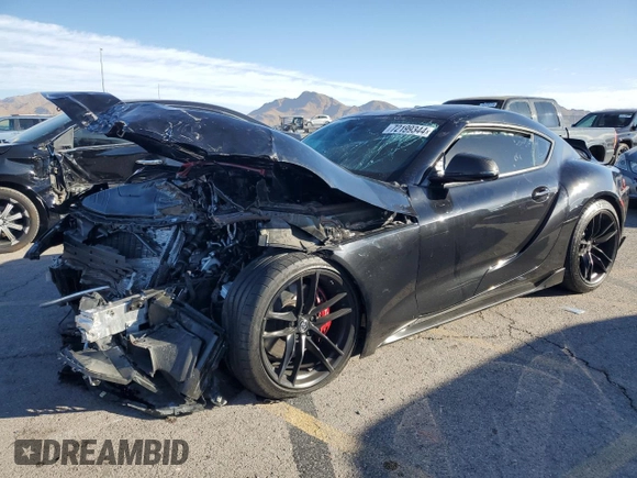2021 Toyota GR Supra 3.0 with VIN WZ1DB0C02MW036820, listed as a Copart auction lot 72199344 with 16,988 mi miles and Salvage Title. Bid and sale history available at carsss.com. Image 1.