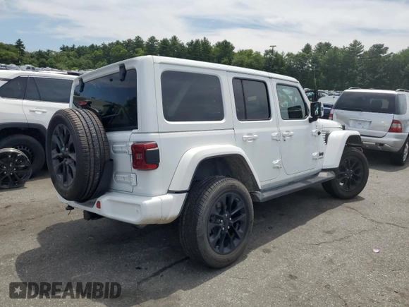 2021 Jeep Wrangler Unlimited Sahara Altitude with VIN 1C4HJXEG1MW586273, listed as a Copart auction lot 61723485 with 76,236 mi miles and Salvage title. Bid and sale history available at DreamBid. Image 3.