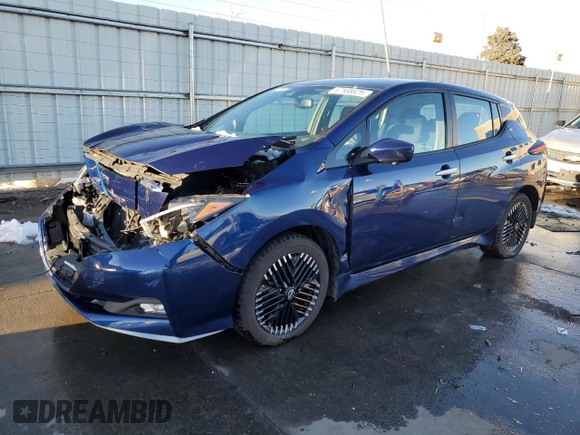 2025 Nissan LEAF SV Plus with VIN 1N4CZ1CV3SC560845, listed as a Copart auction lot 87508625 with 5,062 mi miles and Salvage Title. Bid and sale history available at carsss.com. Image 1.