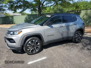 2023 Jeep Compass Limited with VIN 3C4NJDCN1PT565873, listed as a Copart auction lot 62000255 with 39,921 mi miles and Clean title. Bid and sale history available at DreamBid. Image 1.