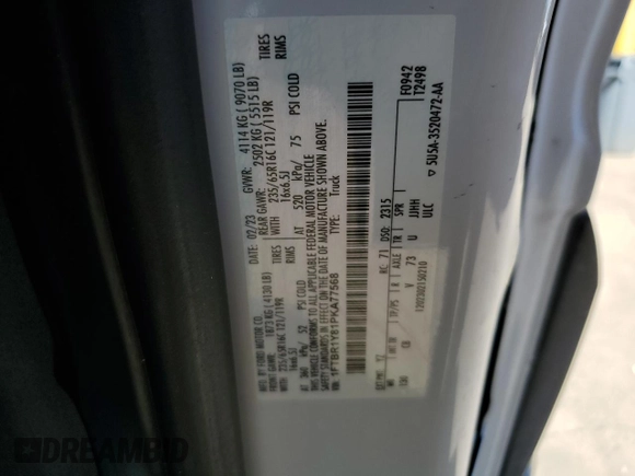 2023 Ford Transit Cargo with VIN 1FTBR1Y81PKA77568, listed as a Copart auction lot 45700865 with Not Provided miles and Salvage Title. Bid and sale history available at DreamBid. Image 12.