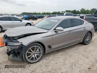 2025 Genesis G70 2.5T with VIN KMTG34SCXSU144382, listed as a Copart auction lot 63253945 with 3,465 mi miles and Non repairable. Bid and sale history available at DreamBid. Image 1.