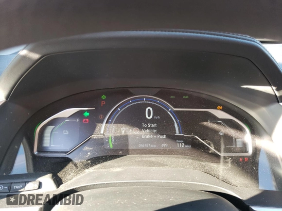 2018 Honda Clarity Plug-In Hybrid with VIN JHMZC5F16JC010008, listed as a Copart auction lot 74903663 with 46,757 mi miles. Bid and sale history available at carsss.com. Image 9.
