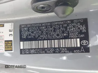 2012 Scion tC z VIN JTKJF5C70C3038591, wystawiony jako IAAI lot #42337910 z przebiegiem 191 646 mil mil oraz . Historia ofert i sprzedaży dostępna na DreamBid. Obrazek 9.