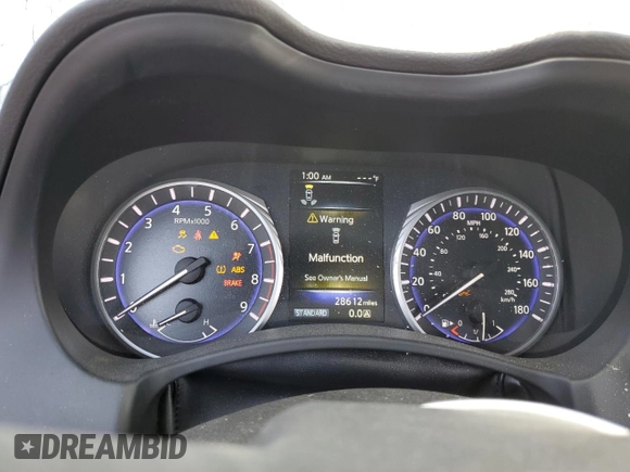 2017 Infiniti Q60 Sport with VIN JN1EV7EK1HM360220, listed as a Copart auction lot 45929095 with 28,612 mi miles and Salvage title. Bid and sale history available at DreamBid. Image 9.