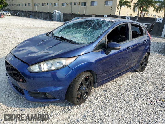 2016 Ford Fiesta ST with VIN 3FADP4GX2GM199668, listed as a Copart auction lot 46224565 with 89,920 mi miles and Salvage Title. Bid and sale history available at carsss.com. Image 1.