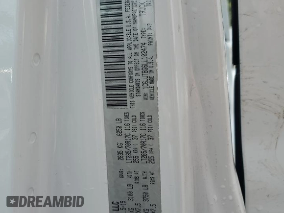 2020 Jeep Gladiator Rubicon with VIN 1C6JJTBG6LL102474, listed as a Copart auction lot 60377785 with 56,422 mi miles and Salvage title. Bid and sale history available at DreamBid. Image 13.