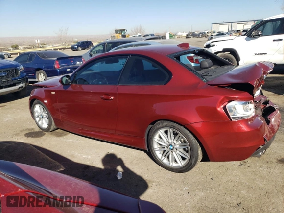 2013 BMW 1 Series 128i z VIN WBAUP9C51DVS94863, wystawiony jako Copart lot #44164275 z przebiegiem 71 162 mil mil oraz Szkoda całkowita • Salvage title. Historia ofert i sprzedaży dostępna na DreamBid. Obrazek 2.