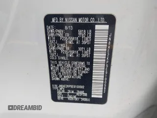 2014 Nissan Quest SL with VIN JN8AE2KP5E9100582, listed as a IAAI auction lot 42106685 with 161,491 mi miles. Bid and sale history available at carsss.com. Image 9.