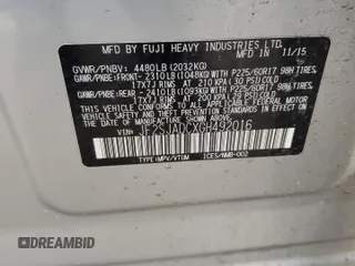 2016 Subaru Forester 2.5i Premium with VIN JF2SJADCXGH492016, listed as a Copart auction lot 47805725 with 127,522 mi miles and Salvage Title. Bid and sale history available at carsss.com. Image 12.