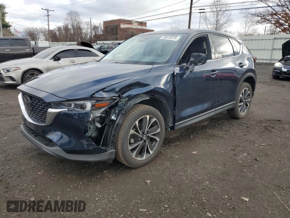 2022 Mazda CX-5 2.5 S Premium Package with VIN JM3KFBDM8N1523940, listed as a Copart auction lot 49619375 with 47,625 mi miles and Salvage Title. Bid and sale history available at carsss.com. Image 1.