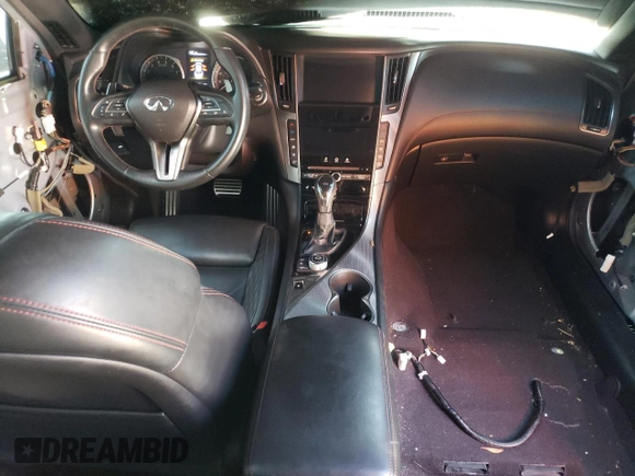 2019 Infiniti Q50 RED SPORT 400 with VIN JN1FV7AP9KM760846, listed as a Copart auction lot 46466525 with 54,485 mi miles and Salvage Title. Bid and sale history available at carsss.com. Image 8.
