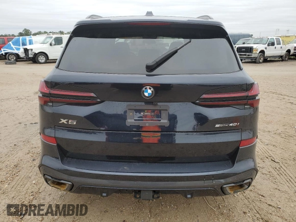 2025 BMW X5 sDrive40i with VIN 5UX13EU05S9W56291, listed as a Copart auction lot 41457825 with 0 mi miles and Salvage Title. Bid and sale history available at carsss.com. Image 6.