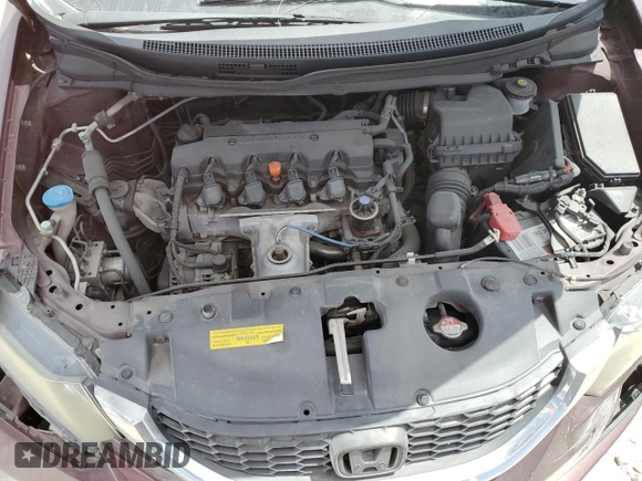 2013 Honda Civic LX with VIN 19XFB2F56DE054256, listed as a Copart auction lot 54928335 with 138,425 mi miles and Salvage title. Bid and sale history available at DreamBid. Image 11.