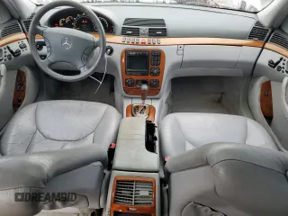 2002 Mercedes-Benz S 430 with VIN WDBNG70J02A283448, listed as a Copart auction lot 43370985 with 141,798 mi miles and Salvage title. Bid and sale history available at DreamBid. Image 8.