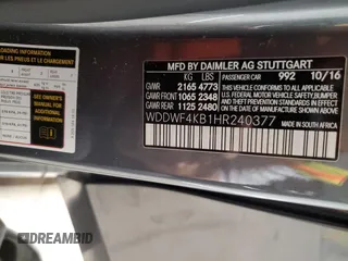 2017 Mercedes-Benz C 300 с VIN WDDWF4KB1HR240377, выставлен на аукционе Copart как лот 60632725 с пробегом 112 395 миль миль и Списание • Salvage title. История ставок и продаж доступна на DreamBid. Изображение 12.